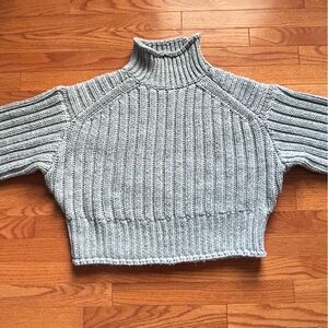 H&M Gray Knit Sweater Turtleneck - Size S